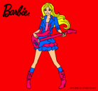 Dibujo Barbie guitarrista pintado por EEEEEEEEEEEE