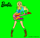 Dibujo Barbie guitarrista pintado por benu