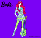 Dibujo Barbie rockera pintado por pulpina