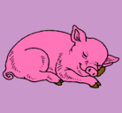Dibujo Cerdo durmiendo pintado por moysez