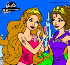 Dibujo Barbie se despiede de la reina sirena pintado por eriakk