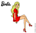 Dibujo Barbie sentada pintado por elisenda
