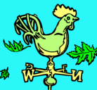 Dibujo Veletas y gallo pintado por HUELVA