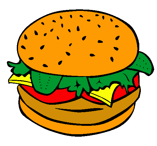 Dibujo de Hamburguesa completa pintado por Hamburger en Dibujos.net el