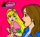 Dibujo Barbie sorprendida pintado por serafina