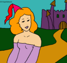 Dibujo Princesa y castillo pintado por sopita