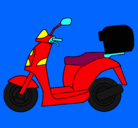Dibujo Ciclomotor pintado por moto