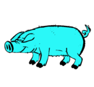 Dibujo Cerdo con pezuñas negras pintado por f000k