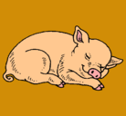 Dibujo Cerdo durmiendo pintado por may-capri