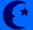 Dibujo Luna y estrella pintado por fercha