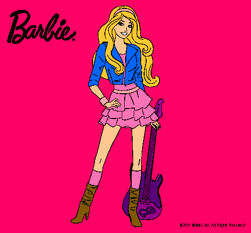 Dibujo Barbie rockera pintado por eliana