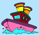 Dibujo Barco en el mar pintado por ofrenda