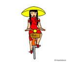 Dibujo China en bicicleta pintado por anabel100