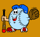 Dibujo Bola de béisbol pintado por beisbol