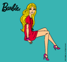 Dibujo Barbie sentada pintado por kool