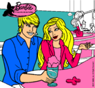 Dibujo Barbie y su amigo en la heladería pintado por escaolna