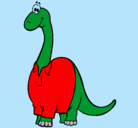 Dibujo Diplodocus con camisa pintado por diplodocus