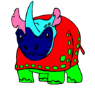 Dibujo Rinoceronte pintado por perico