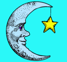 Dibujo Luna y estrella pintado por mariadelmar