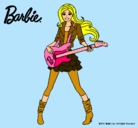 Dibujo Barbie guitarrista pintado por andreabarragan