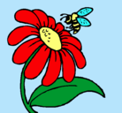 Dibujo Margarita con abeja pintado por yuve