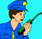 Dibujo Policía con el walkie pintado por alexa1009