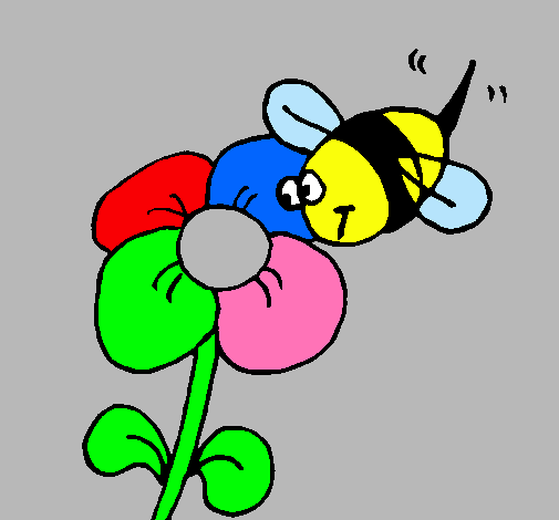 Abeja y flor