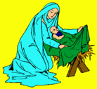 Dibujo Nacimiento del niño Jesús pintado por jhoe