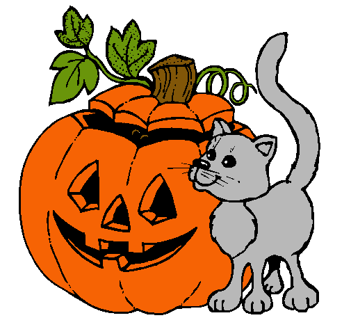 Calabaza y gato