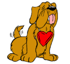 Dibujo Perro enamorado pintado por Enamorados