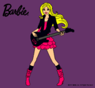 Dibujo Barbie guitarrista pintado por avelar