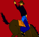 Dibujo Vaquero en caballo pintado por baruch