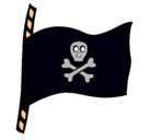 Dibujo Bandera pirata pintado por CASTILLO