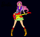 Dibujo Barbie guitarrista pintado por indio