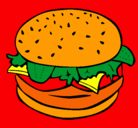 Dibujo Hamburguesa completa pintado por hamburger
