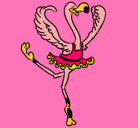 Dibujo Avestruz en ballet pintado por REMEDIOS