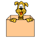 Dibujo Perro dentro de caja pintado por gabib