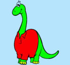 Dibujo Diplodocus con camisa pintado por hvbsdygjhukh