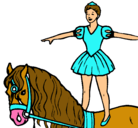 Dibujo Trapecista encima de caballo pintado por elisabe