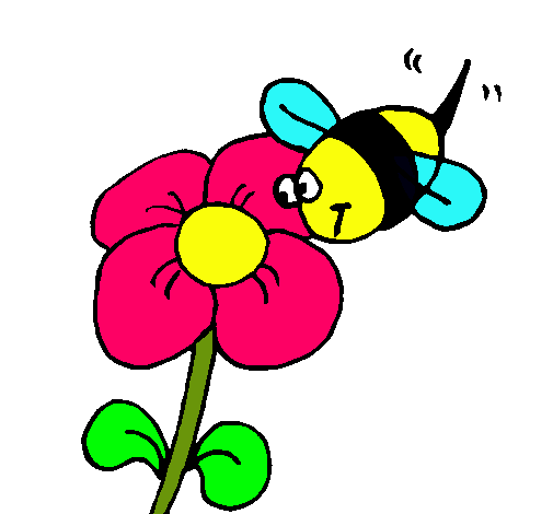 Abeja y flor