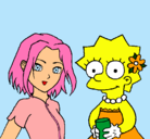 Dibujo Sakura y Lisa pintado por 996666