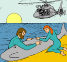 Dibujo Rescate ballena pintado por Alive