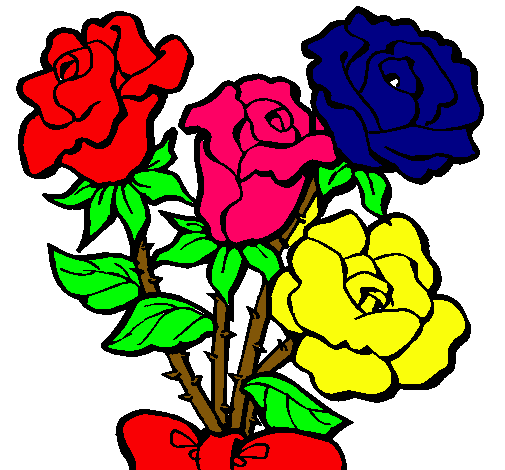 Dibujo Ramo de rosas pintado por milagroa