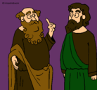 Dibujo Sócrates y Platón pintado por casz