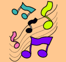 Dibujo Notas en la escala musical pintado por berenizeeh