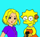 Dibujo Sakura y Lisa pintado por Lauretta