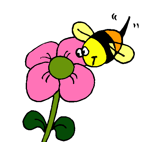 Abeja y flor