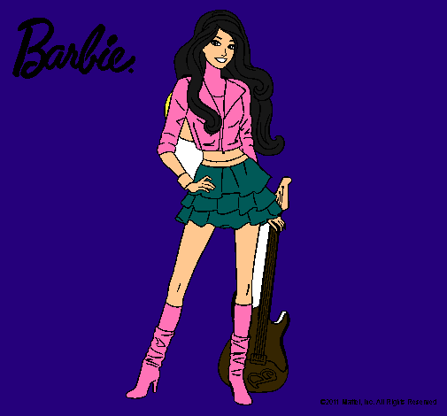 Dibujo Barbie rockera pintado por mariapucel