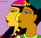 Dibujo Ramsés y Nefertiti pintado por neusbeetle