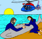 Dibujo Rescate ballena pintado por hellen